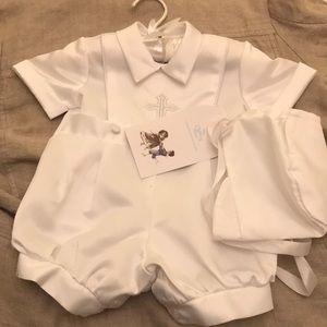 NWT white christening/baptism/dedication w/cross